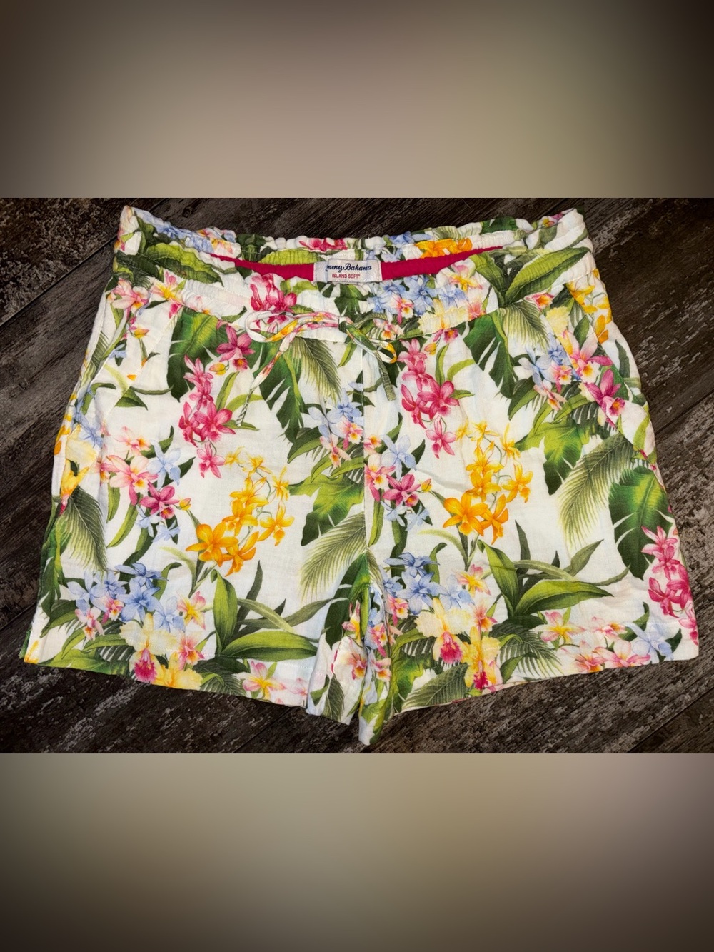 Tommy Bahama White Tropical Floral Bermuda Shorts with Multicolor Blooms